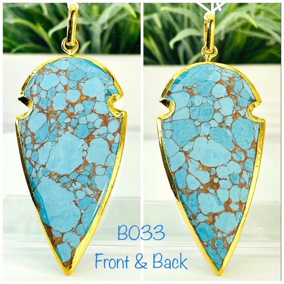 🌻 Last One…Faux Copper Turquoise Arrowhead Pendant - Picture 9 of 12